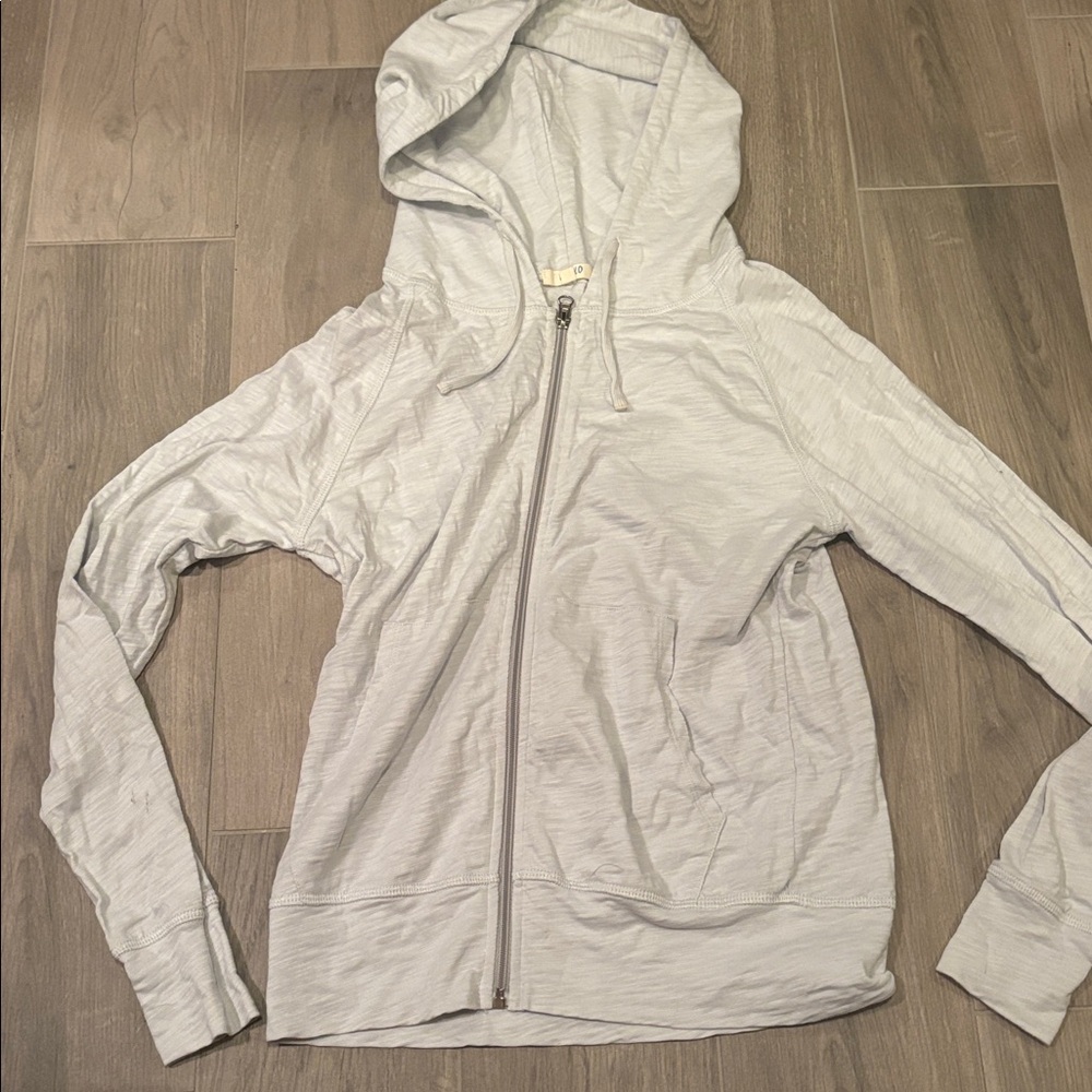 Leallo Women’s Light Gray Zip-Up Hoodie Size XS